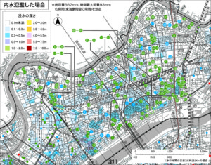 大雨 台風に警戒 淀川区の水害ハザードマップを確認しよう